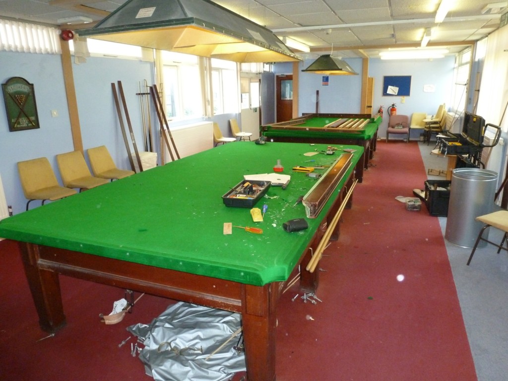Two full size modern Thurston Snooker tables rerubbered