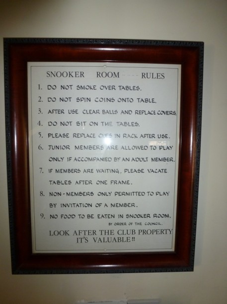 Birstal snooker room rules