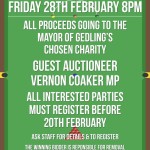 Auction at the Willowbrook Club Gedling for full size snooker table . on 28th February 2014