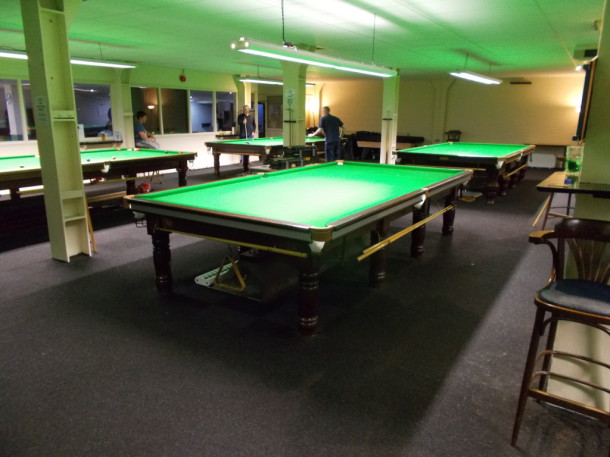cue ball derby 2nd recover with new cushions fitted silver panels july 2015