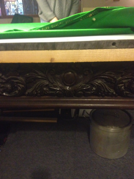 Goole carved table thick linings thin slate