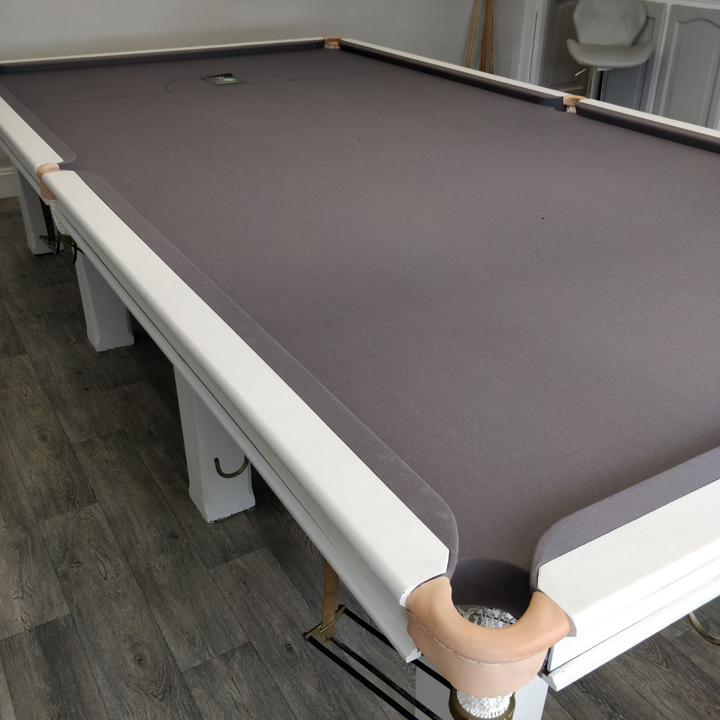 Recloth full size snooker table in Silver grey Hainsworth smart near